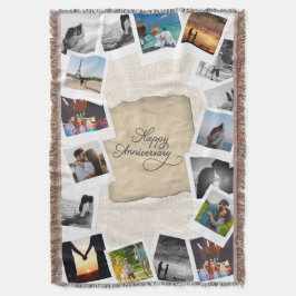 Benutzerdefinierte Jubiläums-Fotocollage mit Leine Decke