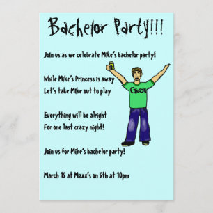 Benutzerdefinierte Junggesellenparty!!! Einladunge Einladung