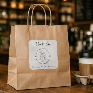 Benutzerdefinierte Kaffeerösterei Fügen Sie Ihr Lo Quadratischer Aufkleber