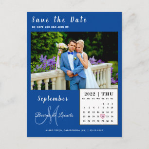 Benutzerdefinierte Kalenderkarte Save the Date für Postkarte