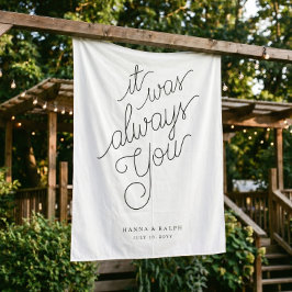 Benutzerdefinierte Kalligrafie-Hochzeitsschilder Wandteppich