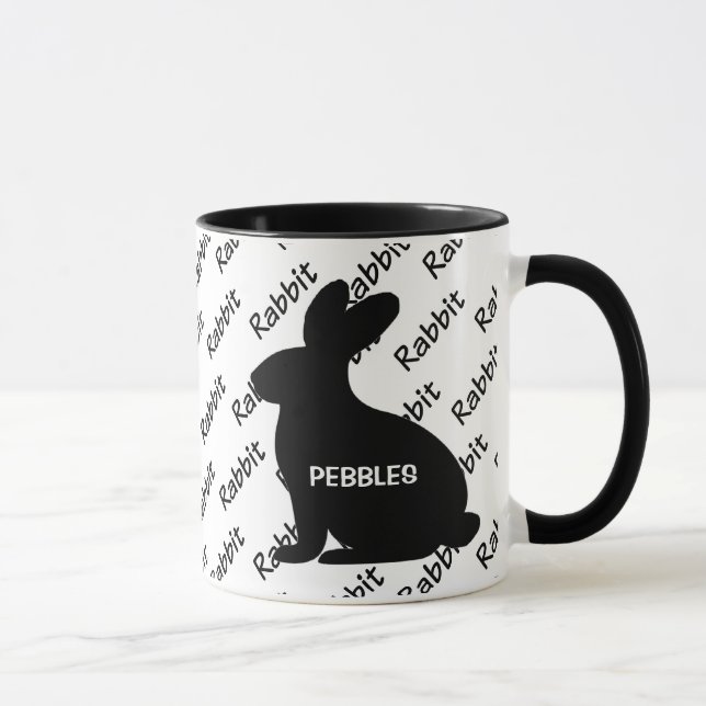 Benutzerdefinierte Kaninchen-Silhouette Tasse (Rechts)
