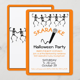 Benutzerdefinierte Karaoke-Halloween-Party mit tan Einladung