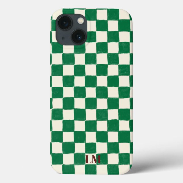 Benutzerdefinierte karierte grüne Handyhülle Case-Mate iPhone Hülle (Rückseite)