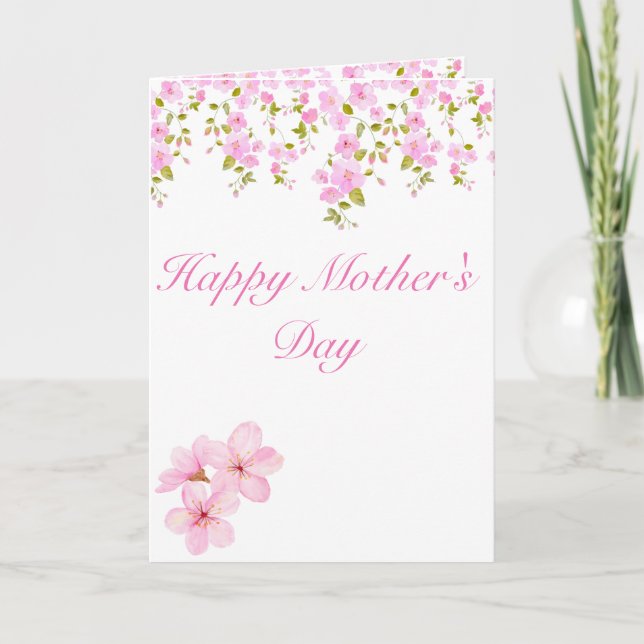 Benutzerdefinierte Karte für Blumenrosa-Kirschblos (Vorderseite)