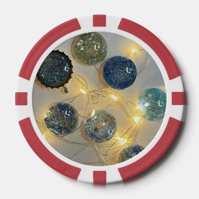 Benutzerdefinierte Karten mit Glitzer-Glitzern Pokerchips (Vorderseite)