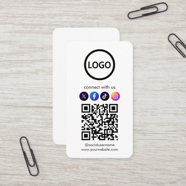 Benutzerdefinierte Karten, QR-Code für soziale Med Visitenkarte (Vorderseite/Rückseite Beispiel)