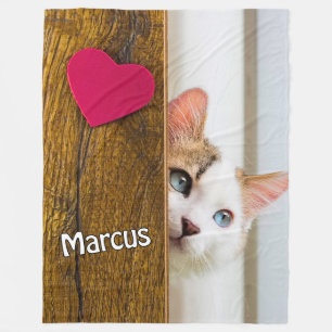 Benutzerdefinierte Katzenfoto-Decke mit Name des H Fleecedecke