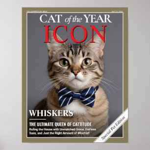 Benutzerdefinierte Katzenmagazin-Cover-Vorlage Hau Poster
