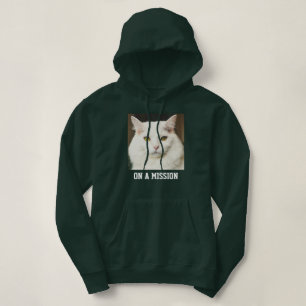Benutzerdefinierte Katzenmutter Deep Forest Weiße Hoodie