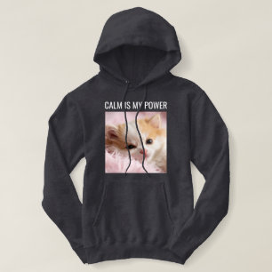 Benutzerdefinierte Katzenmutter Dunkelgrau Weißer Hoodie