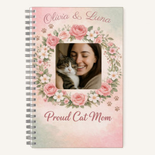 Benutzerdefinierte Katzenmutter mit Foto & Name Fl Notizbuch