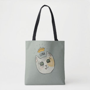 Benutzerdefinierte Katzenname-Kunst - Dicke weiße