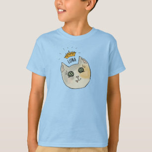 Benutzerdefinierte Katzenname-Kunst - Dicke weiße T-Shirt