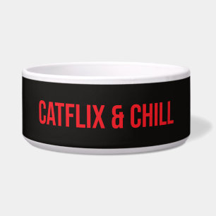 Benutzerdefinierte Katzenschüssel – „Catflix & Chi Napf