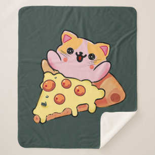 Benutzerdefinierte Kawaii-Katze, die eine Pepperon Sherpadecke