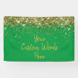 Benutzerdefinierte Kelly Green Gold Geburtstagsfei Banner