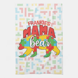 Benutzerdefinierte Kinder NAME Mama Bear Autismus  Geschirrtuch