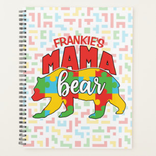 Benutzerdefinierte Kinder NAME Mama Bear Autismus  Planer