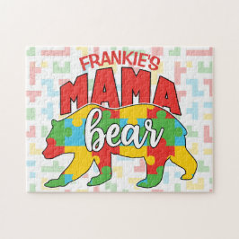 Benutzerdefinierte Kinder NAME Mama Bear Autismus  Puzzle