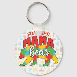 Benutzerdefinierte Kinder NAME Mama Bear Autismus  Schlüsselanhänger