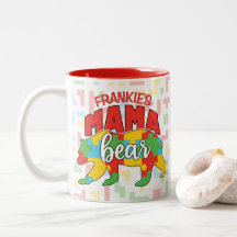 Benutzerdefinierte Kinder NAME Mama Bear Autismus