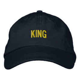Benutzerdefinierte KING bestickte verstellbare Nav Baseballkappe