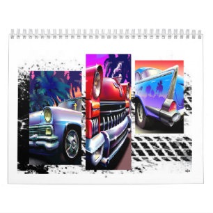 Benutzerdefinierte Klassiker-Autos Gedruckter Kale Kalender