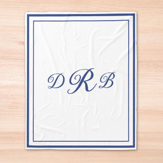 Benutzerdefinierte klassische Monogramm-Kalligrafi Fleecedecke