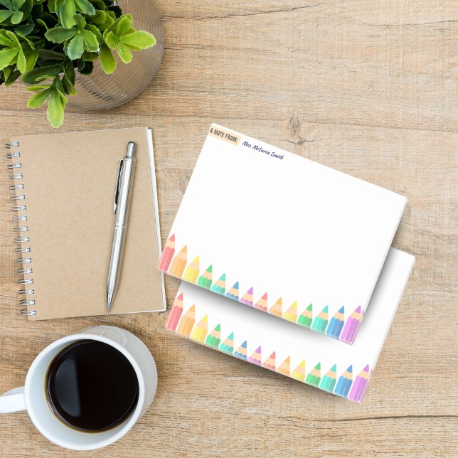 Benutzerdefinierte Klebezettel für Lehrer – Bunter Post-it Klebezettel (Personalized Teacher Post-it Notes Colorful)