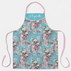 Benutzerdefinierte Koala-Weihnachts-Botanik Vintag Schürze