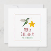 Benutzerdefinierte Kolibri- und Stern-Weihnachtska