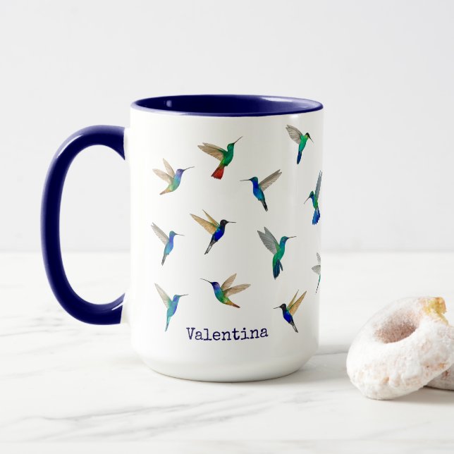 Benutzerdefinierte Kolibris Tasse (Mit Donut)
