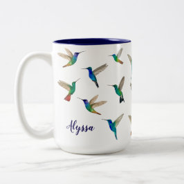 Benutzerdefinierte Kolibris Zweifarbige Tasse