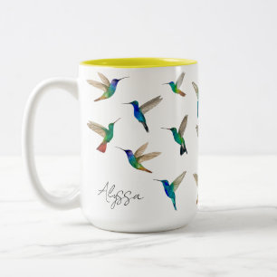 Benutzerdefinierte Kolibris Zweifarbige Tasse