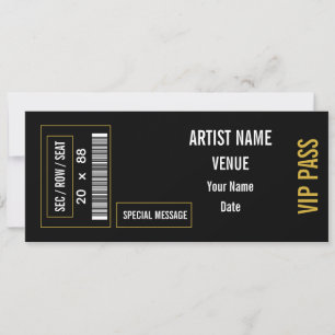 Benutzerdefinierte Konzert-Ticket-Geschenkidee DIY Einladung
