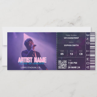 Benutzerdefinierte Konzertticket-Einladung Live-Mu Einladung