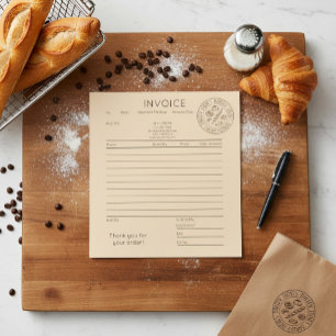 Benutzerdefinierte Kraft-Bäckerei-Rechnung Notizblock