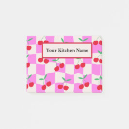 Benutzerdefinierte Kreuze auf rosafarbenen Checker Post-it Klebezettel