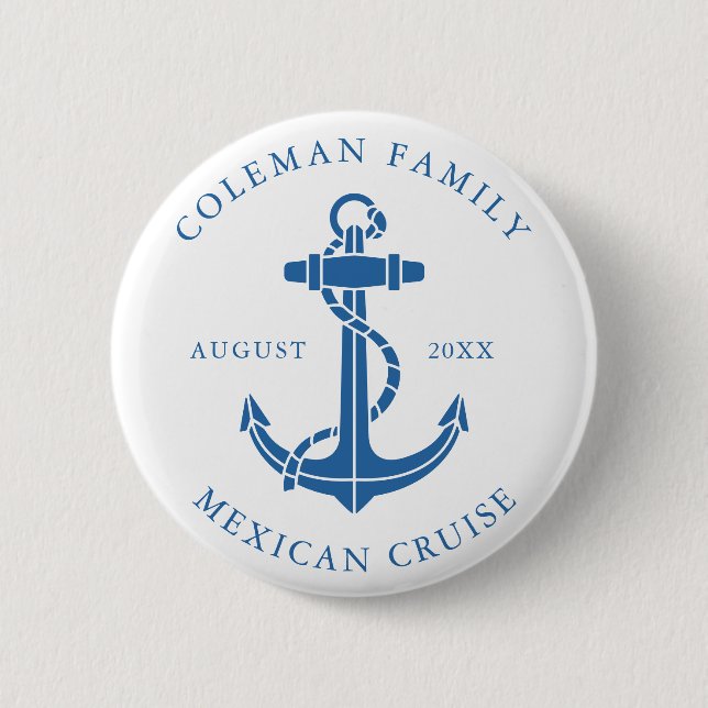Benutzerdefinierte Kreuzfahrtschiff Nautical Anker Button (Vorderseite)