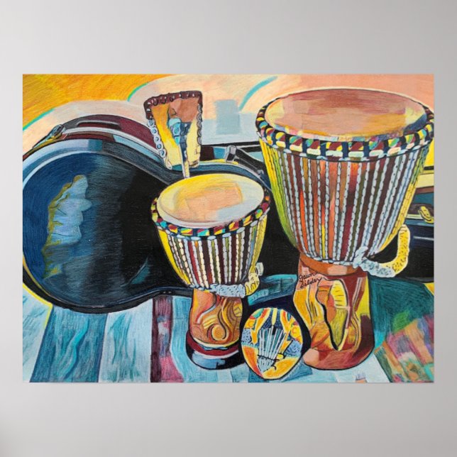 Benutzerdefinierte Kunst mit Djembes Poster (Vorne)