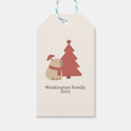 Benutzerdefinierte Kuschel-Capybara-Weihnachten Geschenkanhänger