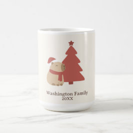 Benutzerdefinierte Kuschel-Capybara-Weihnachten Kaffeetasse