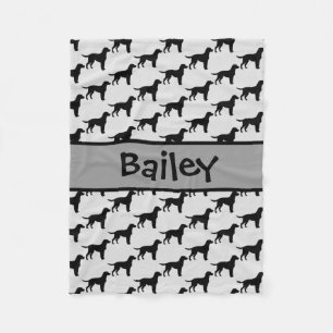 Benutzerdefinierte Labrador Retriever Silhouette Fleecedecke