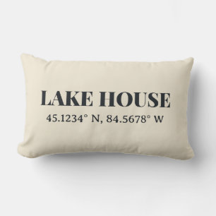 Benutzerdefinierte Lake House-Koordinaten Lendenkissen