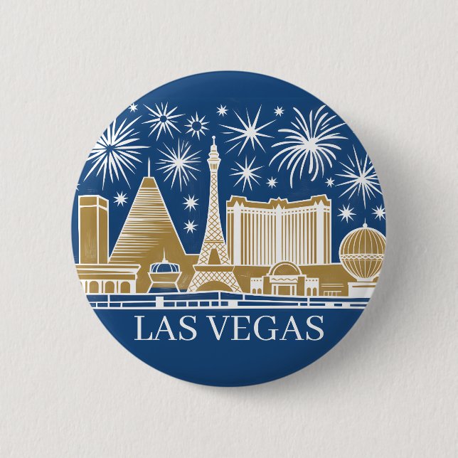Benutzerdefinierte Las Vegas Strip Skyline Minimal Button (Vorderseite)