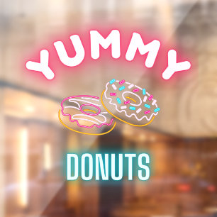Benutzerdefinierte leckere Streusel-Donuts falsche Fensteraufkleber
