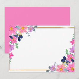 Benutzerdefinierte leere Hot Pink Blumen Save The Date