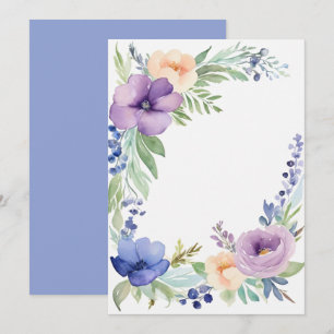 Benutzerdefinierte leere lila blaue Blumen Save The Date