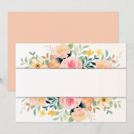 Benutzerdefinierte leere Pfirsich-Rosen-Blumen Save The Date